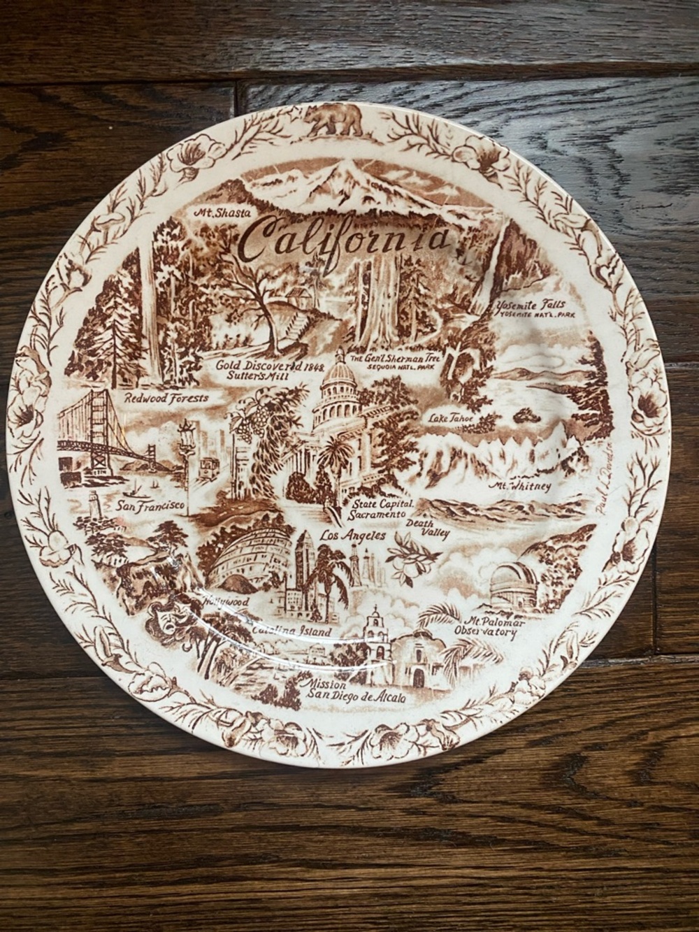 California Souvenir Decorative Plate